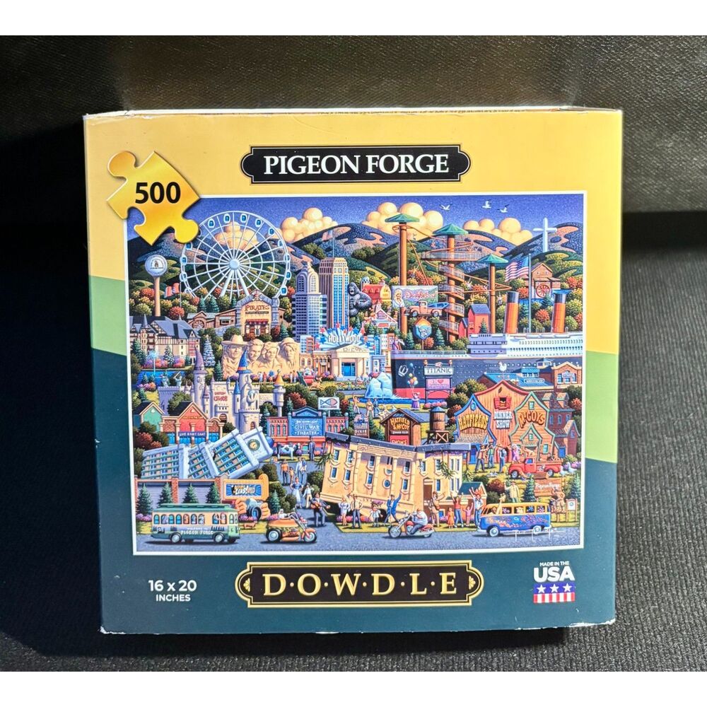 Dowdle Folk Art Pigeon Forge 500‑Piece Puzzle • New in Box